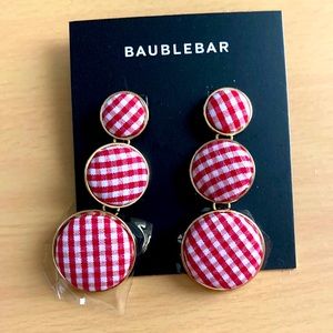 Baublebar red gingham print earrings